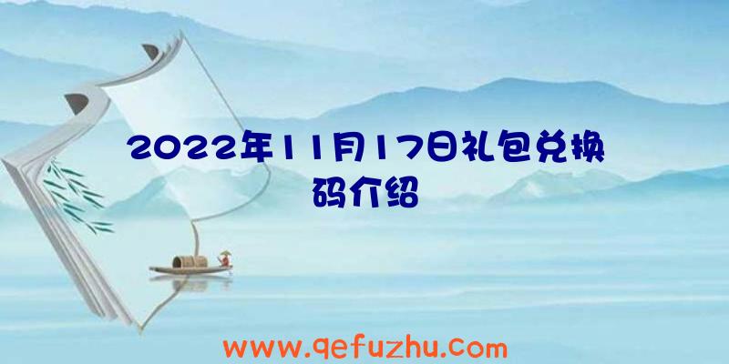 2022年11月17日礼包兑换码介绍