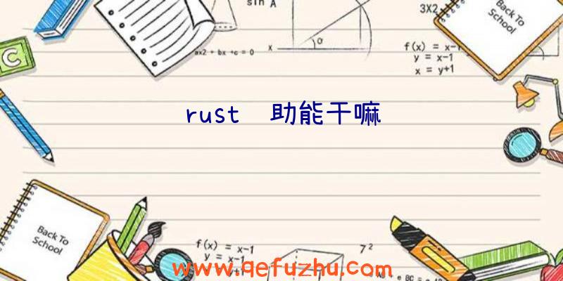 rust辅助能干嘛