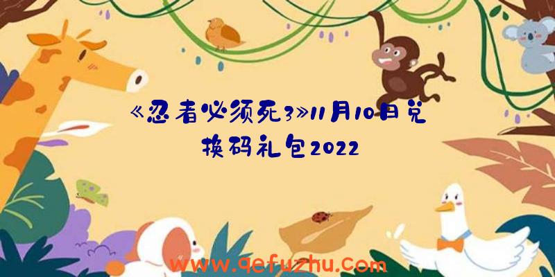 《忍者必须死3》11月10日兑换码礼包2022