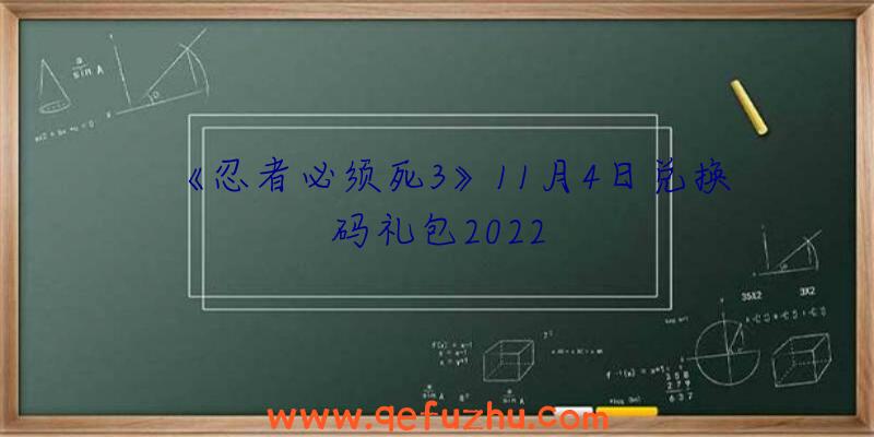 《忍者必须死3》11月4日兑换码礼包2022