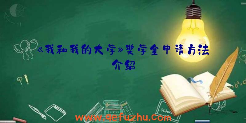 《我和我的大学》奖学金申请方法介绍