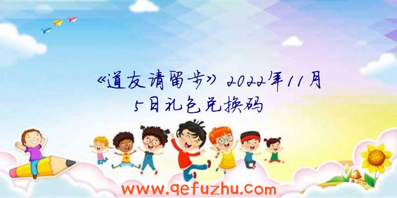 《道友请留步》2022年11月5日礼包兑换码