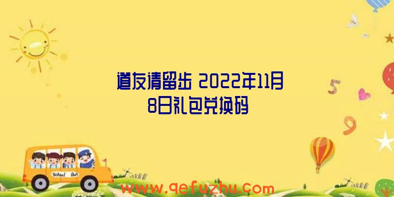 《道友请留步》2022年11月8日礼包兑换码