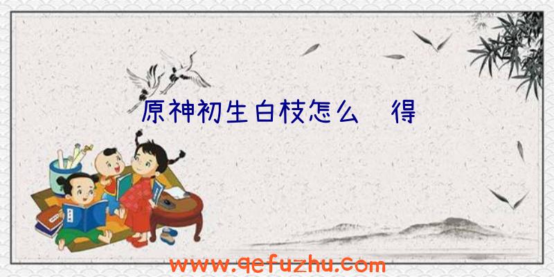 原神初生白枝怎么获得