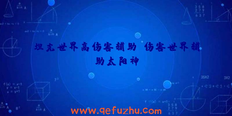 坦克世界高伤害辅助、伤害世界辅助太阳神