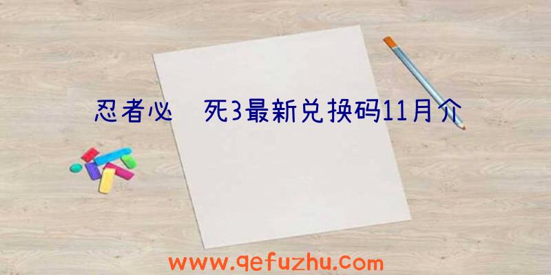 忍者必须死3最新兑换码11月介绍