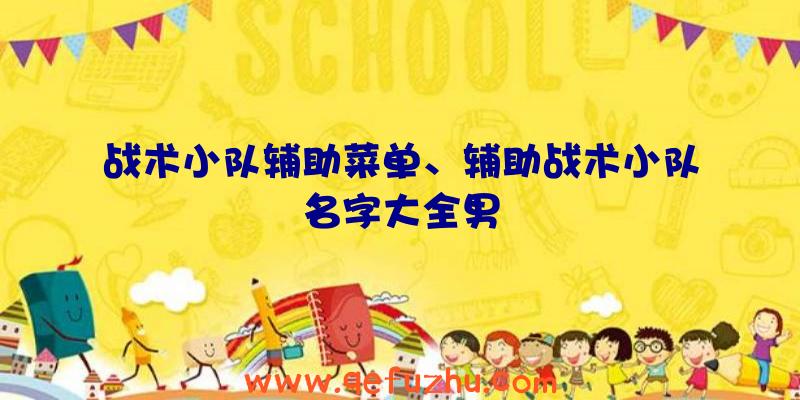 战术小队辅助菜单、辅助战术小队名字大全男
