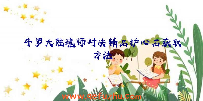 斗罗大陆魂师对决精品护心石获取方法