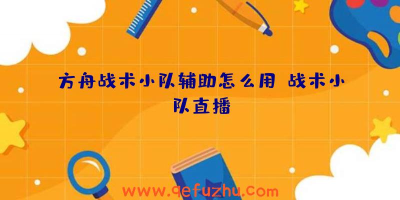 方舟战术小队辅助怎么用、战术小队直播