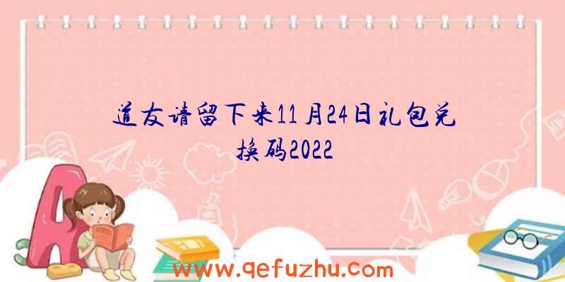 道友请留下来11月24日礼包兑换码2022