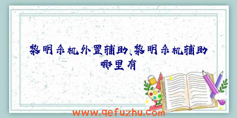 黎明杀机外置辅助、黎明杀机辅助哪里有