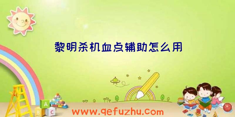 黎明杀机血点辅助怎么用