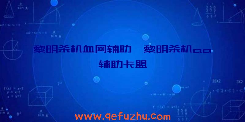 黎明杀机血网辅助、黎明杀机aa辅助卡盟