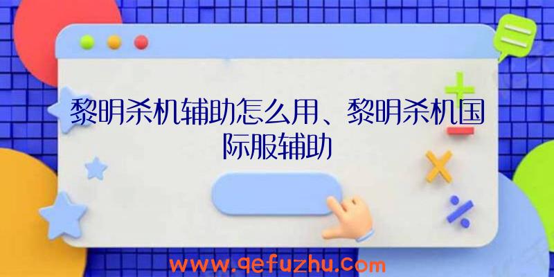 黎明杀机辅助怎么用、黎明杀机国际服辅助