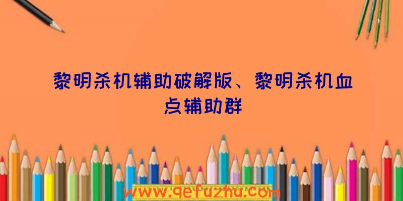 黎明杀机辅助破解版、黎明杀机血点辅助群