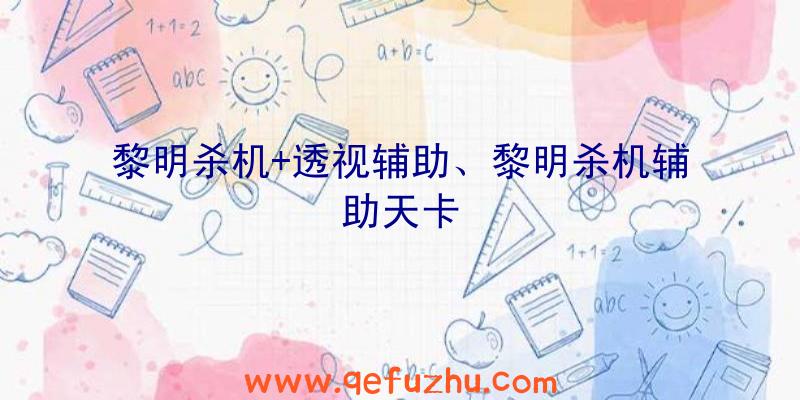 黎明杀机+透视辅助、黎明杀机辅助天卡